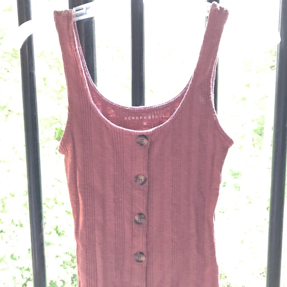 Aeropostale Pink Ribbed Sleeveless Tank Top